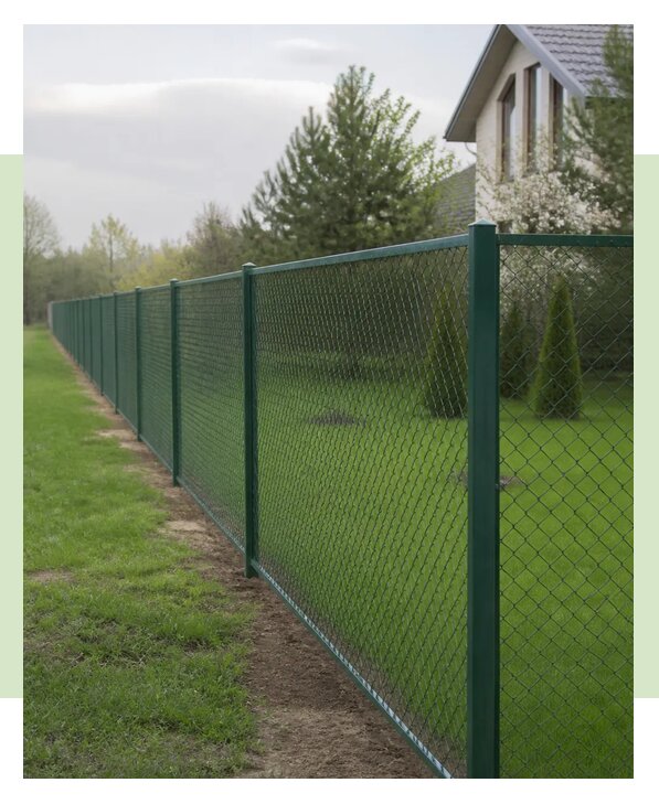 Забор из рабицы в ПВХ покрытии в Малоярославце по цене от 1913 р. | ЗаборЭксеперт-Млр